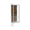 Waddell Display Case Of Ghent Edge Lighted Floor Case, Chocolate Back, Satin Frame, 12" Frosty White Base, 24"W x 76"H x 20"D 93LFCO-SN-FW